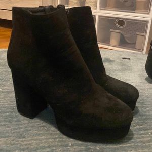 Nasty gal platform black booties size 6.5